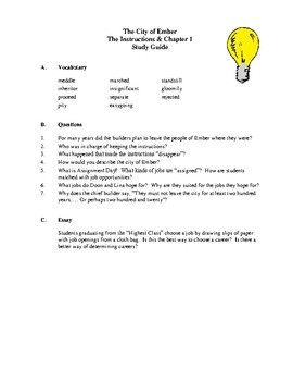 city of ember study guide